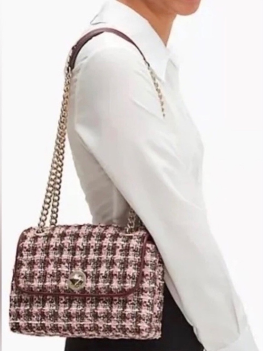 Kate Spade x NY Madison Ave Collection Natalia Tweed Shoulder Bag (pink)